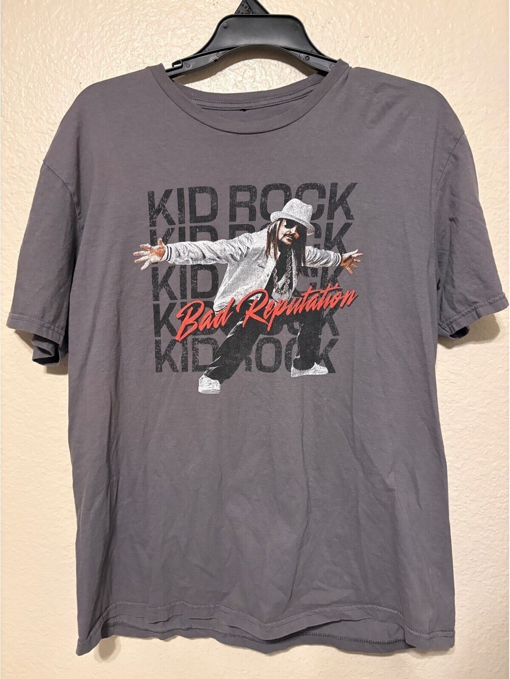 Kid Rock Bad Reputation Tour XL 2025 Gray T-Shirt